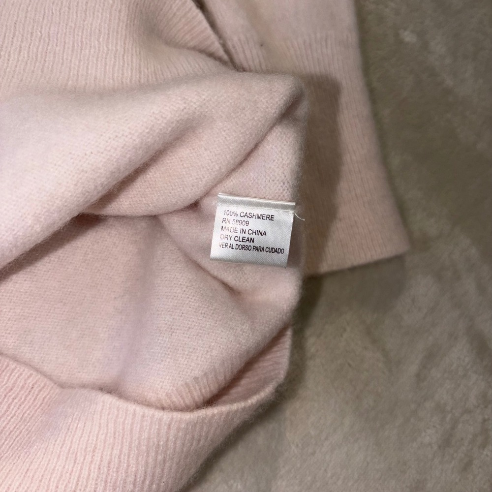 Alex Marie Cashmere Sweater Womens Medium Pink V-Neck Long Sleeve Knit Top - Picture 3 of 7